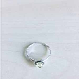 Dainty Sterling Silver Ring with Baltic Amber